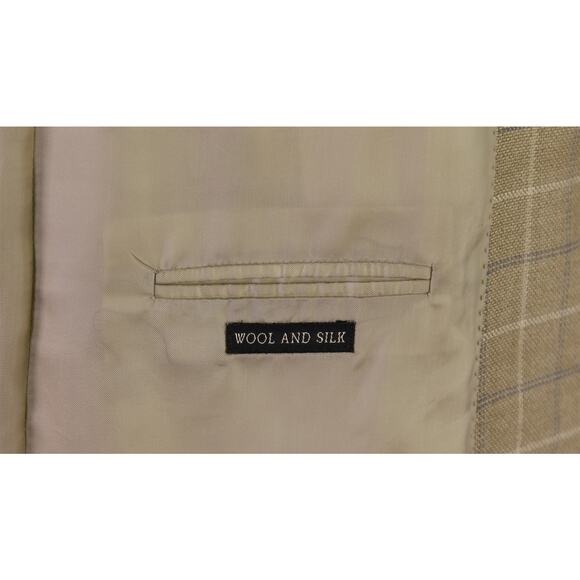 Corneliani Gold Checkered Wool Silk Sportcoat Blazer 44L - Picture 9 of 9